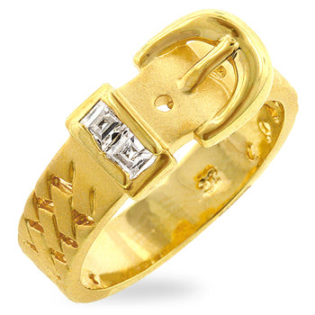 Lovcia Serene Affection Golden Buckle Ring-Rings-5-5