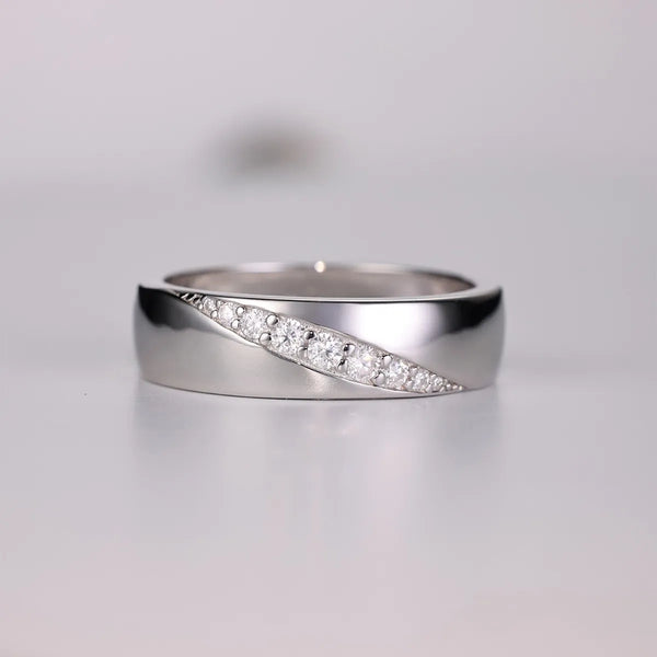 Lovcia Serenity Band 925 Sterling Silver Moissanite Ring for Women - Silver-7- - Buy latest trendy Rings for Women and Girls