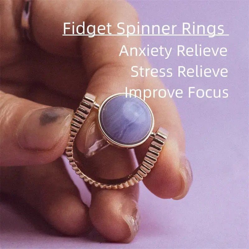 LOVCIA Serenity Spinner Rings - Natural Stone Jewelry for Calm and Inspiration
