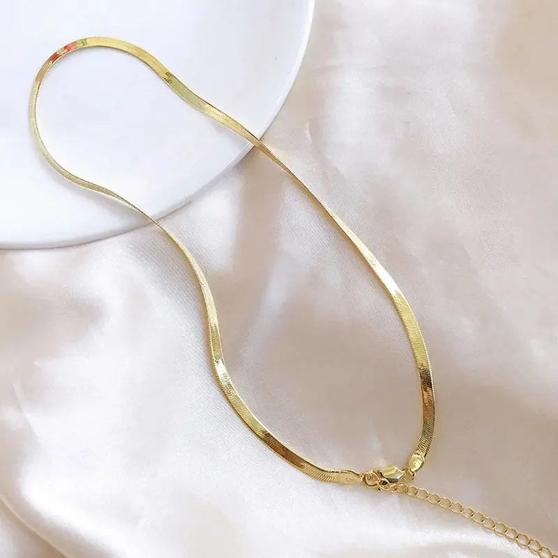 Lovcia Set your Fashion in Style Titanium Steel Snake Bones Chain Necklace For Women-Necklaces-Gold-Gold