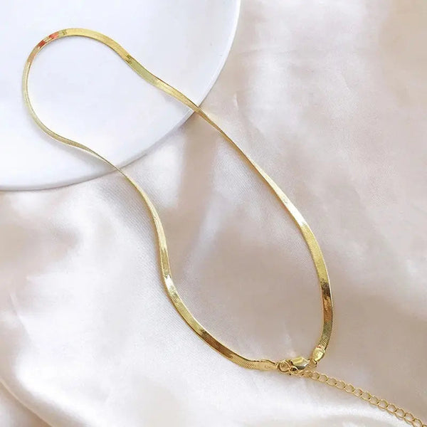 Lovcia Set your Fashion in Style Titanium Steel Snake Bones Chain Necklace For Women-Necklaces-Gold-Gold