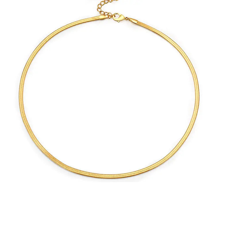Lovcia Set your Fashion in Style Titanium Steel Snake Bones Chain Necklace For Women-Necklaces-Gold-Gold
