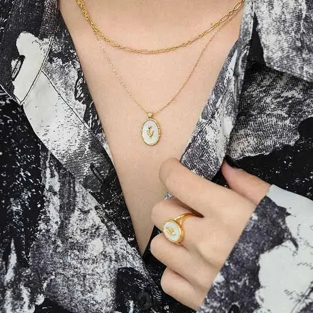 Lovcia Shell Oval Tulips Flower 925 Sterling Silver Necklace-Necklaces-Silver-Silver
