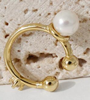 Lovcia Shell Pearl 18K Gold Plated 925 Non Pierced Earrings-Earrings-Yellow Gold-Yellow Gold