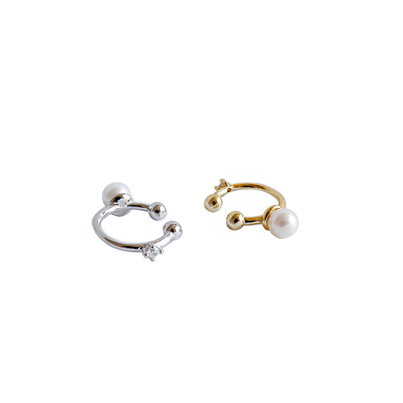 Lovcia Shell Pearl 18K Gold Plated 925 Non Pierced Earrings-Earrings-Yellow Gold-Yellow Gold