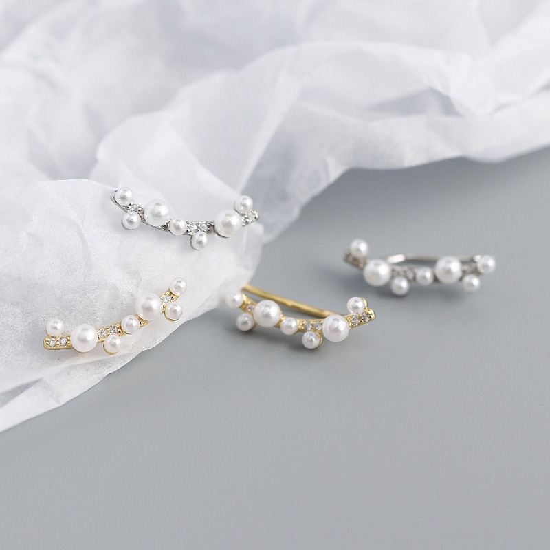 Lovcia Shell Pearl Tree Branch Earrings 925 Gold Plated-Earrings-Yellow Gold-Yellow Gold