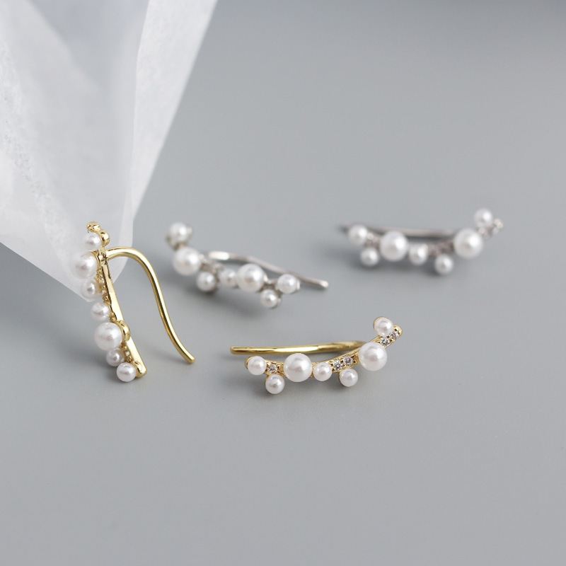Lovcia Shell Pearl Tree Branch Earrings 925 Gold Plated-Earrings-Yellow Gold-Yellow Gold