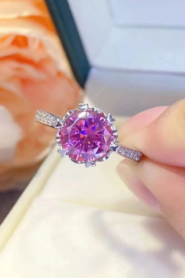 Lovcia Shining For You 2 Carat Moissanite 925 Sterling Silver Ring-Rings-Pink-5-Pink