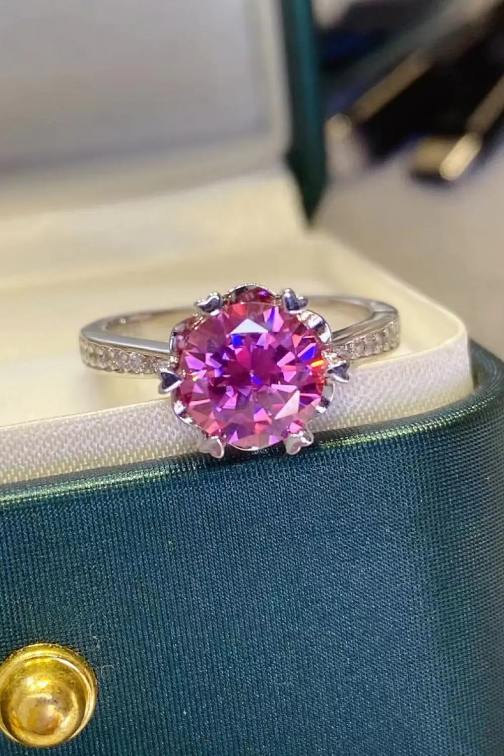 Lovcia Shining For You 2 Carat Moissanite 925 Sterling Silver Ring-Rings-Pink-5-Pink