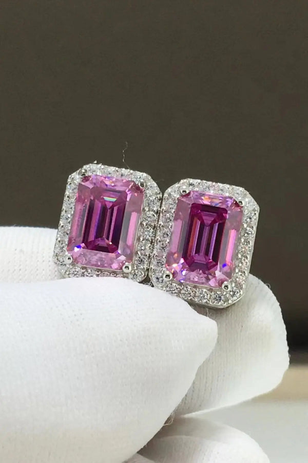 Lovcia Shiny and Elegant 2 Carat Moissanite Stud Earrings-Earrings-Rose-One Size-Rose