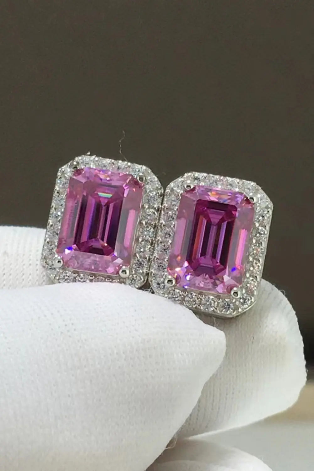 Lovcia Shiny and Elegant 2 Carat Moissanite Stud Earrings-Earrings-Rose-One Size-Rose