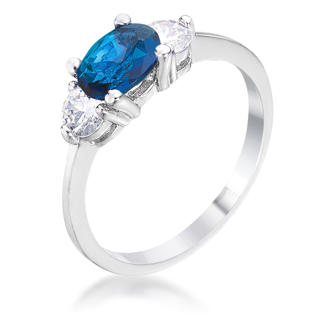 Lovcia Signature Chic Elegant Oval Cubic Zirconia Rhodium-Plated Ring-Rings-5-5