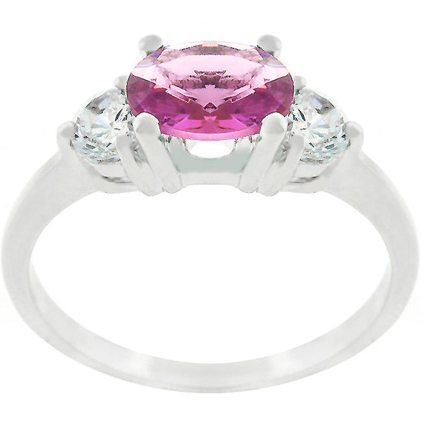 Lovcia Signature Chic Elegant Oval Cubic Zirconia Treble Ring-Rings-5-5