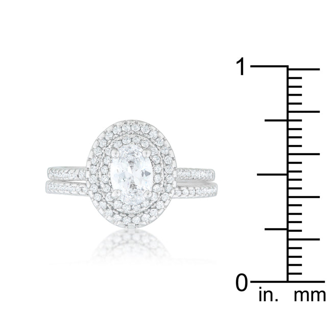 Lovcia Signature Chic Elegant Oval Cut Wedding Ring Set-Rings-5-5