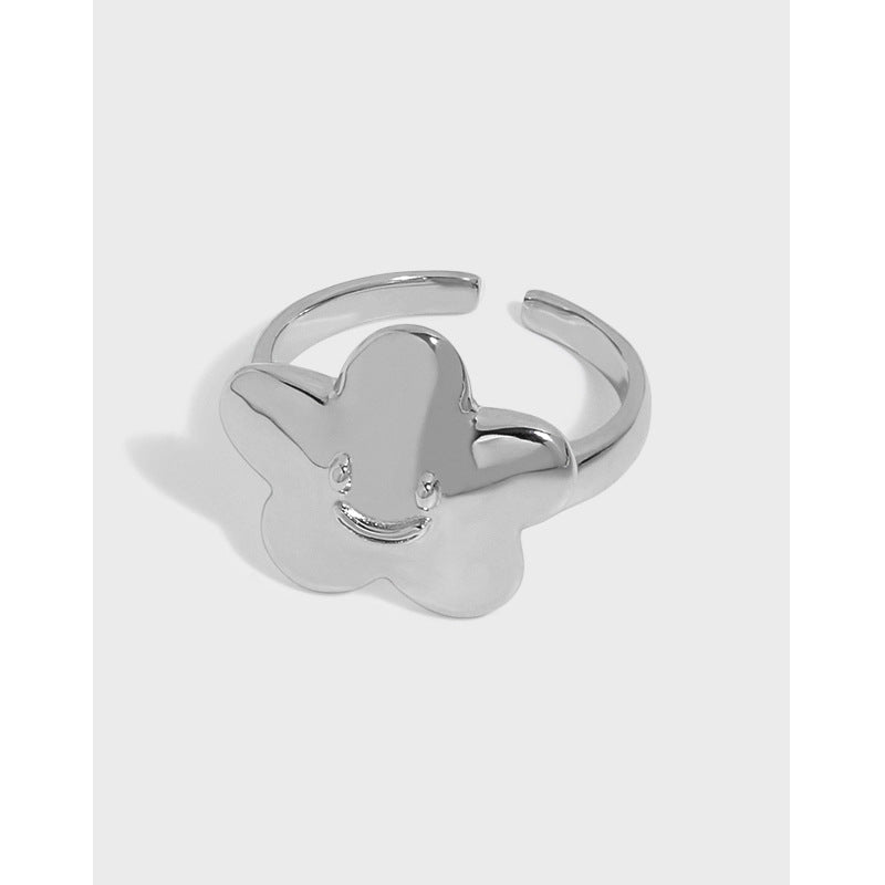 Lovcia Silver 925 Sterling Adjustable Open Size Cloud Ring-Rings-Rhodium-Rhodium