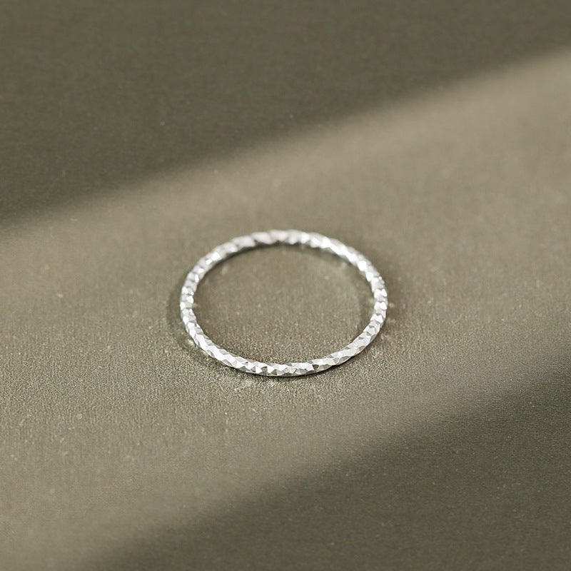 Lovcia Silver 925 Sterling Ring Thin Minimalist Band-Rings-US 10-US 10