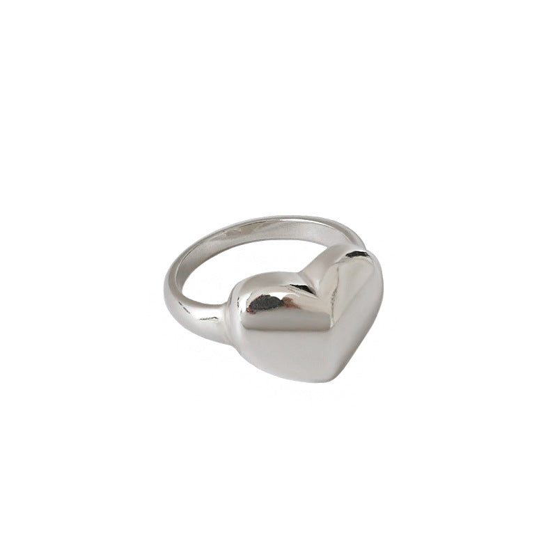 Lovcia Silver Heart Ring 925 Sterling Silver Bridesmaid Gift-Rings-US7-
