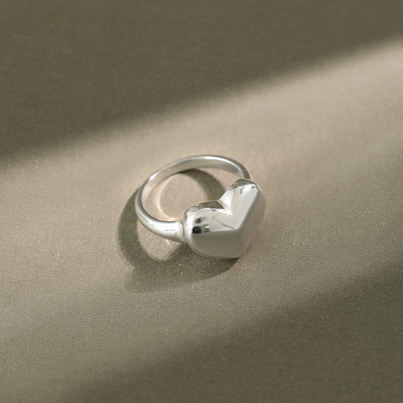 Lovcia Silver Heart Ring 925 Sterling Silver Bridesmaid Gift-Rings-US7-