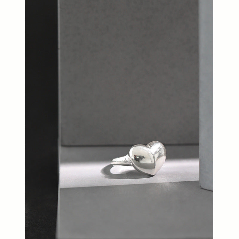 Lovcia Silver Heart Ring 925 Sterling Silver Bridesmaid Gift-Rings-US7-