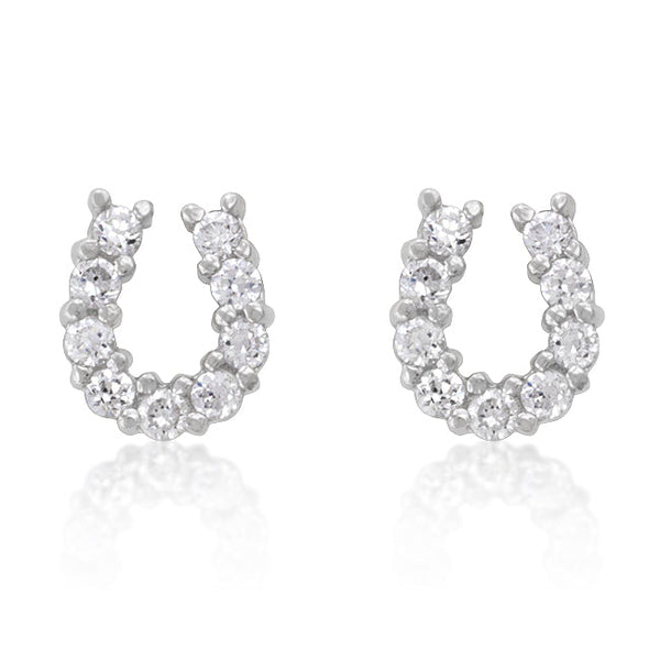 Lovcia Silver Horseshoe Charm Earrings-Earrings-