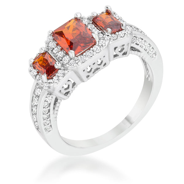 Lovcia Silver Shine Trio Radiant Cut Rhodium Cocktail Ring – 2.3ct-Rings-5-5