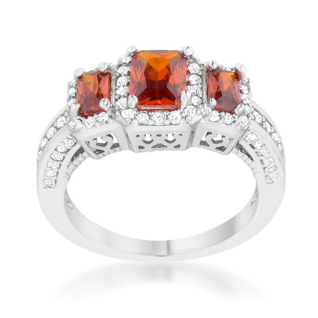 Lovcia Silver Shine Trio Radiant Cut Rhodium Cocktail Ring – 2.3ct-Rings-5-5
