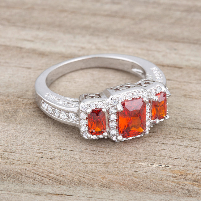 Lovcia Silver Shine Trio Radiant Cut Rhodium Cocktail Ring – 2.3ct-Rings-5-5