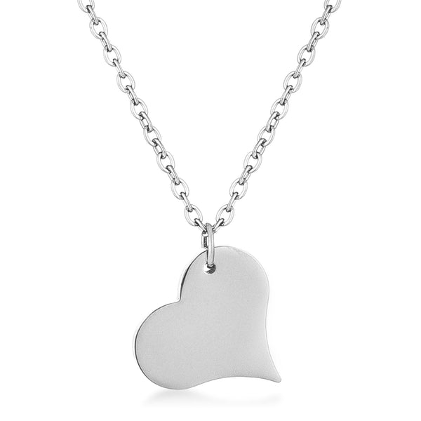 Lovcia Silver-Tone Dainty Heart Necklace-Pendants-