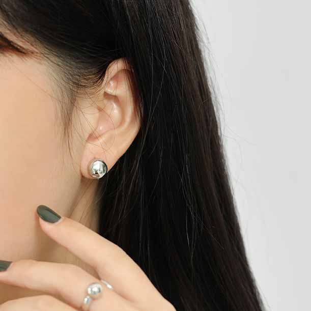 Lovcia Simple Beads 925 Sterling Silver Gold Hoop Earrings-Earrings-Yellow Gold-