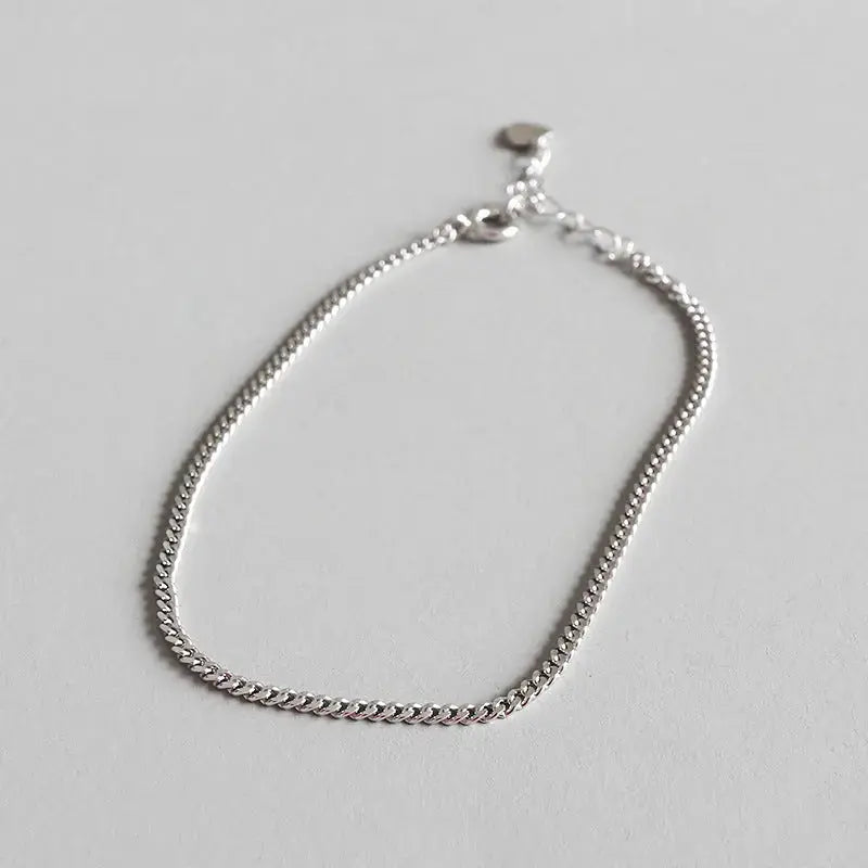 Lovcia Simple Chain 925 Sterling Silver Anklet Casual-Anklets-