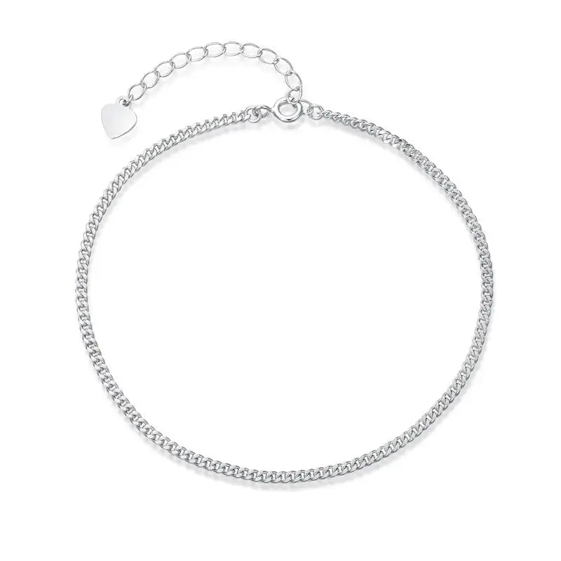 Lovcia Simple Chain 925 Sterling Silver Anklet Casual-Anklets-