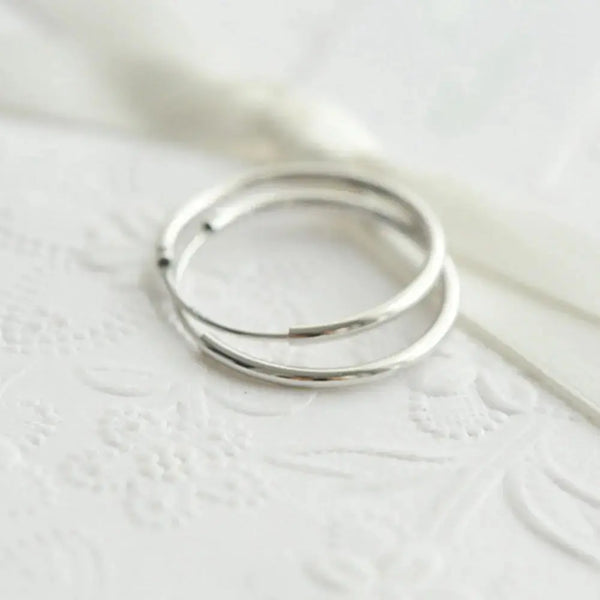 Lovcia Simple Concise Elegant Women 925 Sterling Sliver Huggie Hoop Earrings-Earrings-10Mm (Thickness: 1.1Mm)-10Mm (Thickness: 1.1Mm)