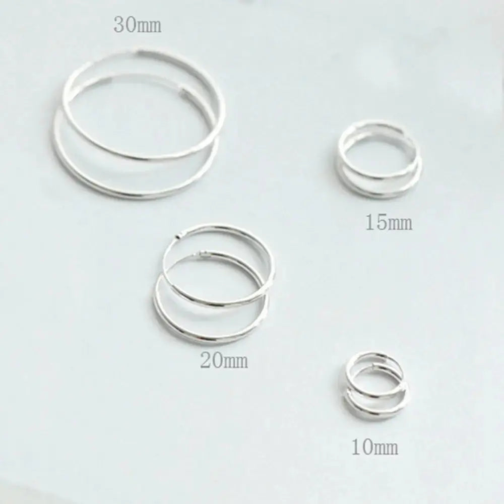 Lovcia Simple Concise Elegant Women 925 Sterling Sliver Huggie Hoop Earrings-Earrings-10Mm (Thickness: 1.1Mm)-10Mm (Thickness: 1.1Mm)