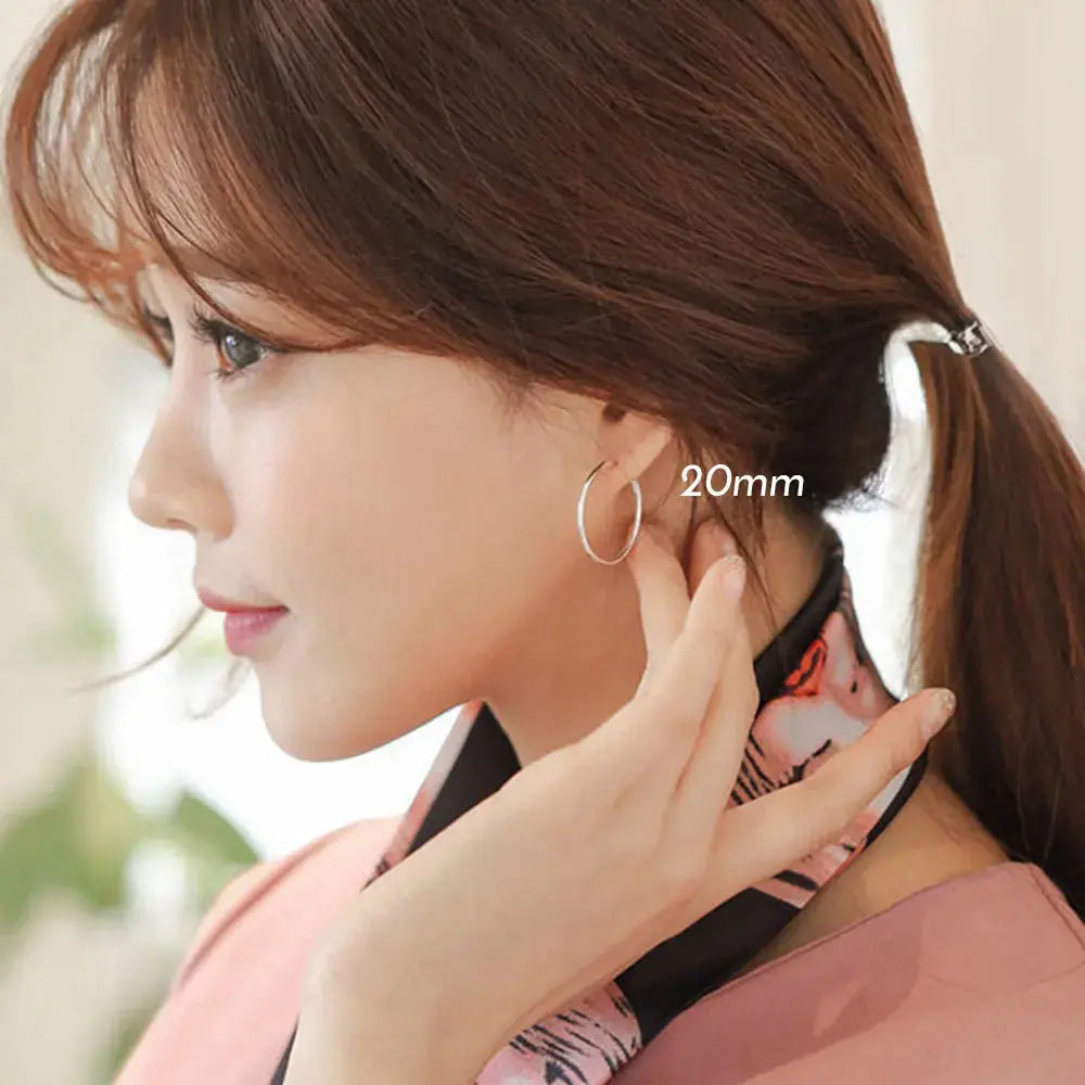 Lovcia Simple Concise Elegant Women 925 Sterling Sliver Huggie Hoop Earrings-Earrings-10Mm (Thickness: 1.1Mm)-10Mm (Thickness: 1.1Mm)