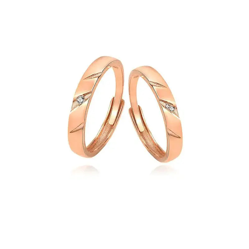 Lovcia Simple CZ 925 Sterling Silver Adjustable Promise Ring-Rings-Men Ring-Men Ring