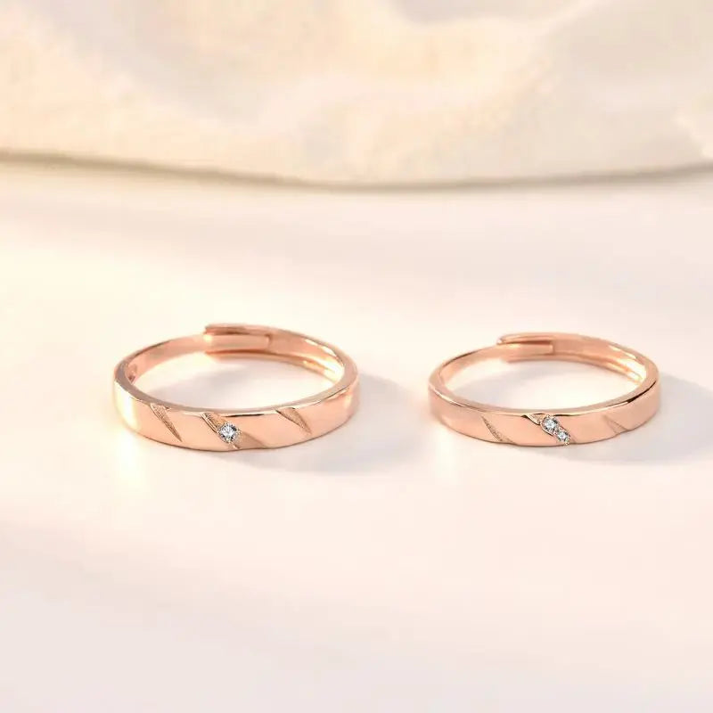 Lovcia Simple CZ 925 Sterling Silver Adjustable Promise Ring-Rings-Men Ring-Men Ring