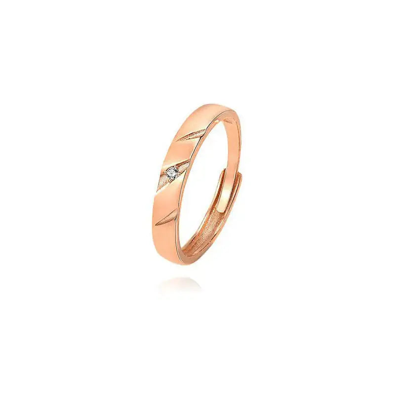 Lovcia Simple CZ 925 Sterling Silver Adjustable Promise Ring-Rings-Men Ring-Men Ring