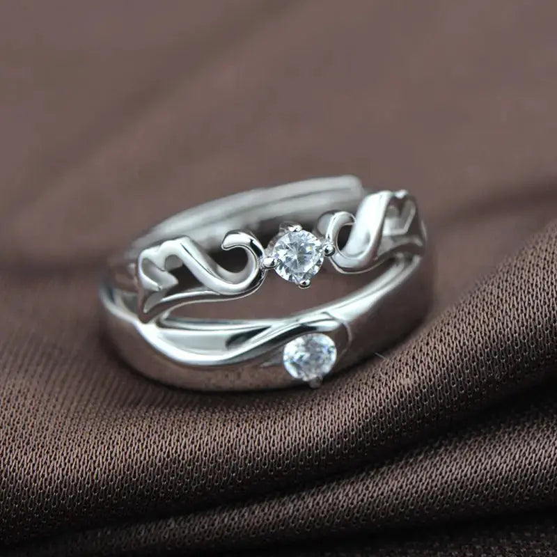 Lovcia Simple CZ Wings Flying 925 Sterling Silver Adjustable Promise Ring-Rings-Women Ring-Women Ring