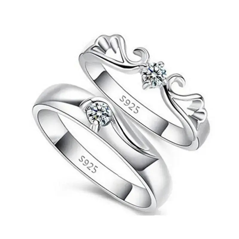 Lovcia Simple CZ Wings Flying 925 Sterling Silver Adjustable Promise Ring-Rings-Women Ring-Women Ring