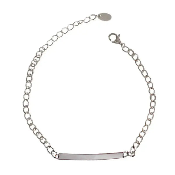 Lovcia Simple Geometric Horizontal Line Solid 925 Sterling Silver Adjustable Chain Bracelet-Bracelets-