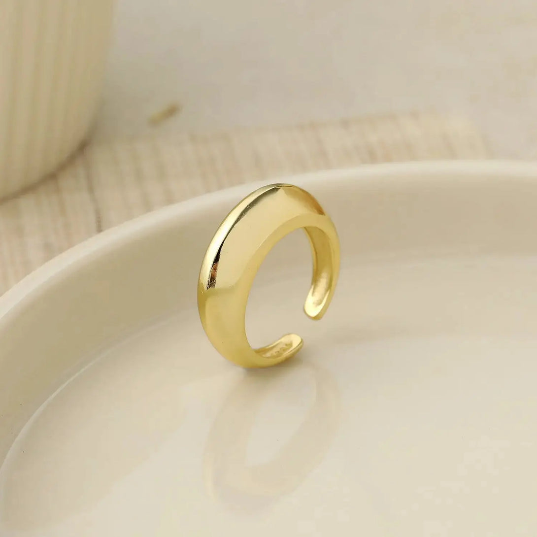 Lovcia Simple Geometry Airship 925 Sterling Silver Adjustable Ring-Rings-Rhodium-Rhodium