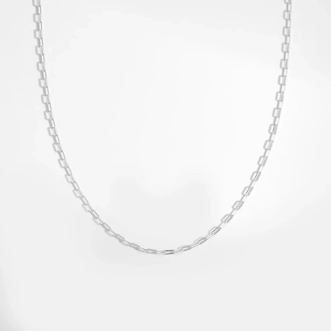 Lovcia Simple Geometry Hollow Chain 925 Sterling Silver Choker Necklace-Necklaces-Silver-Silver