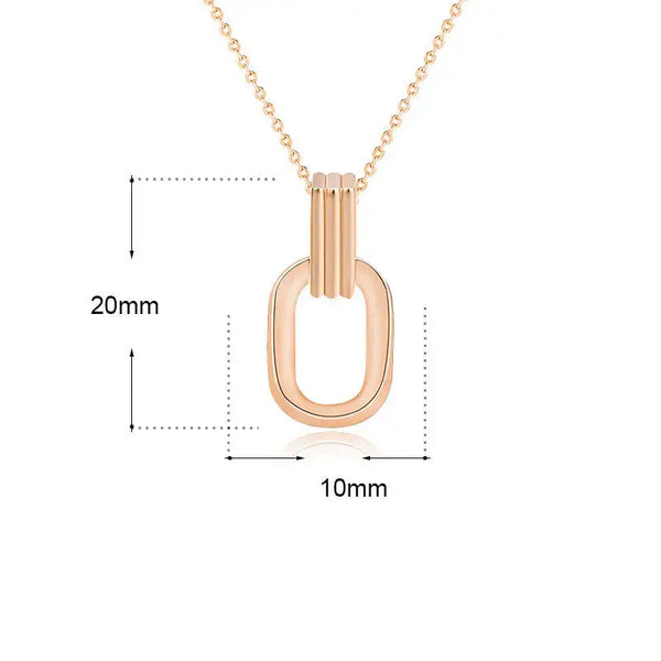 Lovcia Simple Geometry Hollow Rectangle 925 Sterling Silver Necklace-Necklaces-Champagne Gold-Champagne Gold