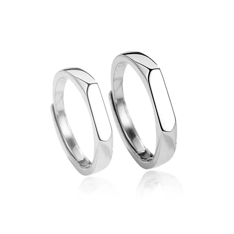Lovcia Simple Geometry Personalized 925 Sterling Silver Adjustable Promise Ring-Rings-Women Ring-Women Ring