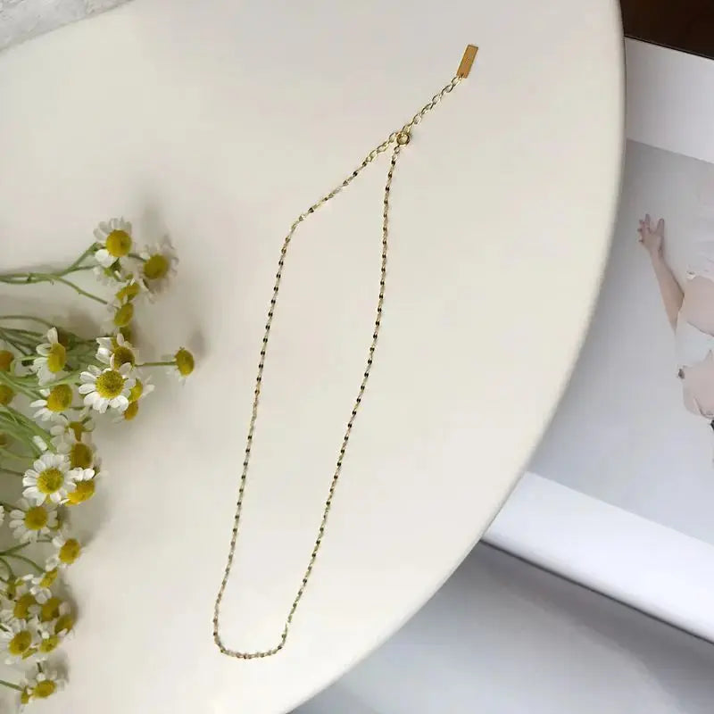 Lovcia Simple Golden 925 Sterling Silver Necklace-Necklaces-