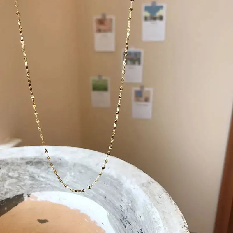 Lovcia Simple Golden 925 Sterling Silver Necklace-Necklaces-