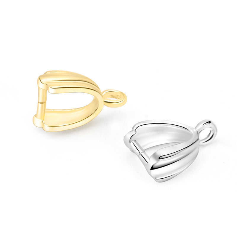 Lovcia Simple Hollow 925 Sterling Silver Diy Bail Gold-Jewelry Making Kits-Rose Gold-Large Size-Rose Gold