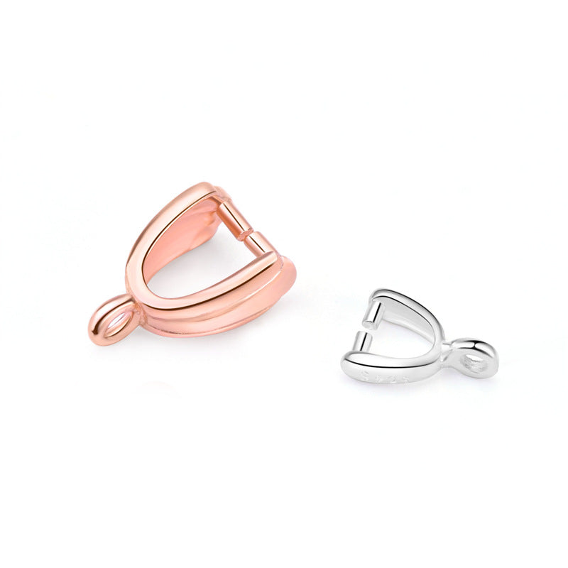 Lovcia Simple Hollow 925 Sterling Silver Diy Bail Gold-Jewelry Making Kits-Rose Gold-Large Size-Rose Gold