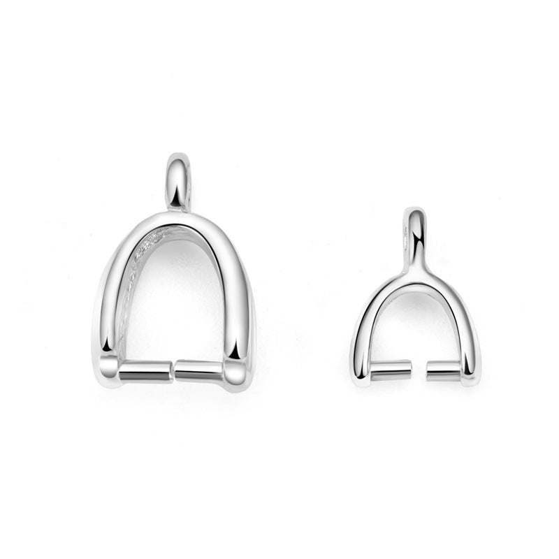 Lovcia Simple Hollow 925 Sterling Silver Diy Bail Gold-Jewelry Making Kits-Rose Gold-Large Size-Rose Gold