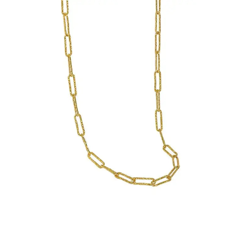 Lovcia Simple Hollow Geometry Chain 925 Sterling Silver Necklace-Necklaces-Silver-Silver